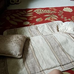 Set of 2 king size pillow shams and throw pillows